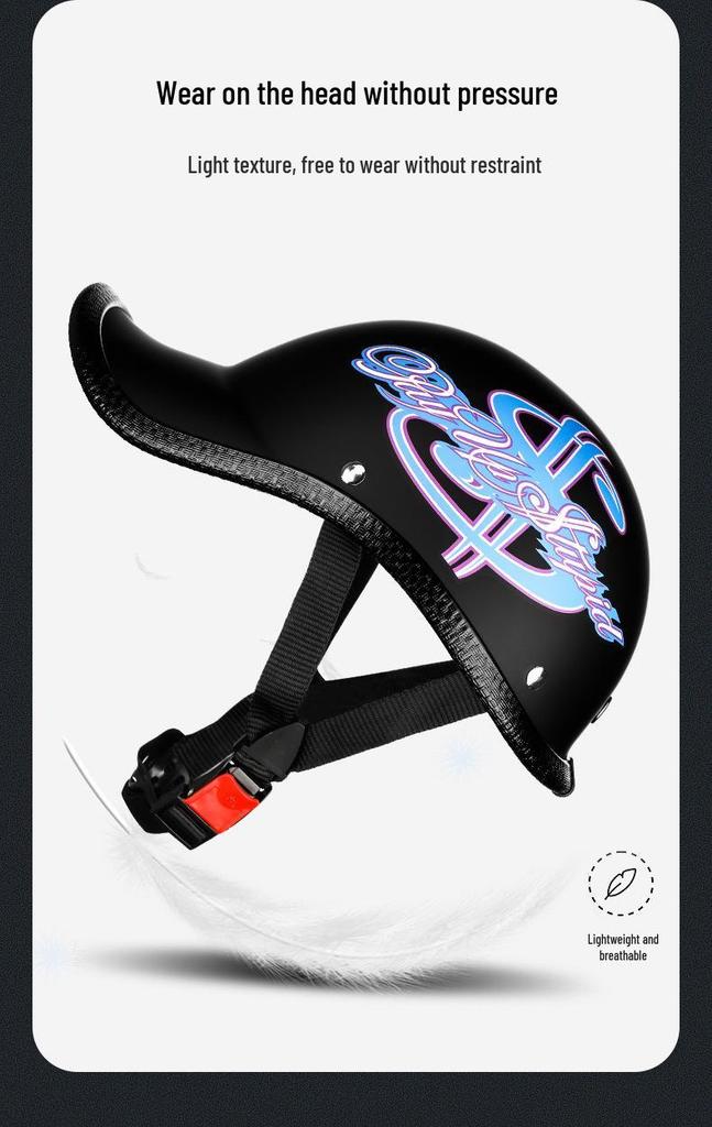 Retro Electric Scooter Flip-up Helmet - Lightweight, Personalized, Universal Fit for Men