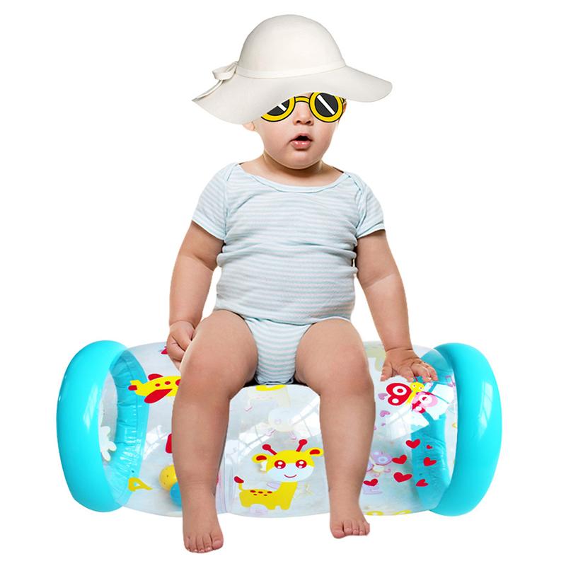 PVC Inflatable Bell Toys for Children Sturdy Inflatable Roller Plaything Colorful Crawling Roll Ball Toy for
