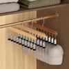 1PCS Rotatable Multi-Clip Student Dormitory Storage Clip Solid Wooden Trouser Clip Home Closet Stainless Hat Skirt Storage
