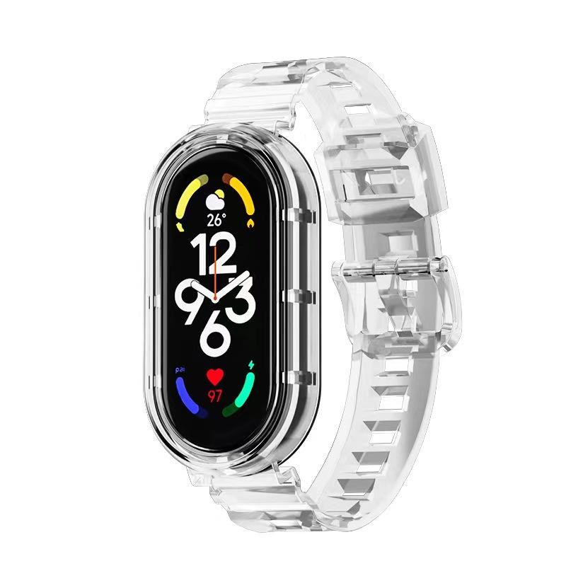 

TPU transpatent case+strap for Xiaomi Mi Band 10 9 8 Soft Sport Sweatproof correa bracelet Accessories Xiaomi smart band 9 8 10 mi band 10 прозрачный