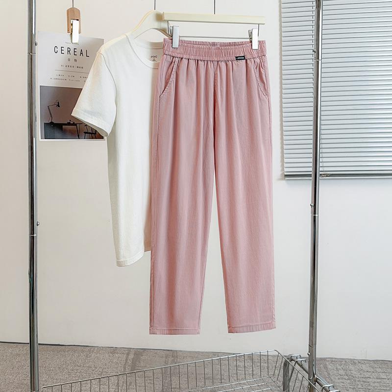 2025 Summer Women s High Waist Plus Size Stretchy Slimming Tapered Pants 3XL (for 120-140 jin)