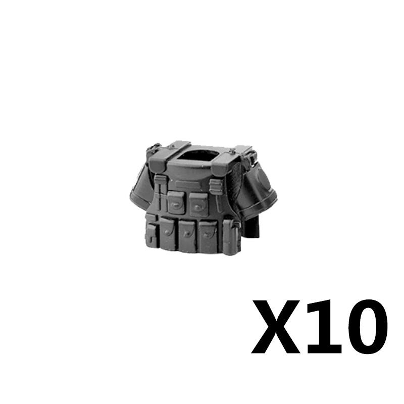 MOC Militärfigur Zubehör Bausteine Alpha SWAT Helm Weste Rucksack Knieschoner Nachtsichtgeräte Steine Spielzeug K017