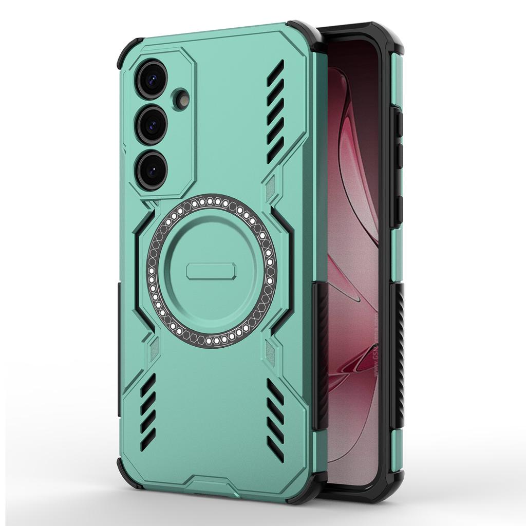 For Samsung Galaxy A35 5G Magnetic Case Butterfly Armor Hollow Heat Dissipation PC+TPU Phone Cover