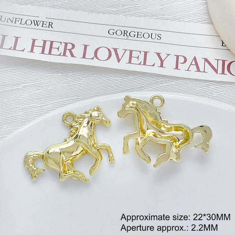 2Pcs/Lot Zinc Alloy Painted Double-Sided Horse Pendant Charms Diy Necklace Bracelet Earrings Accessories
