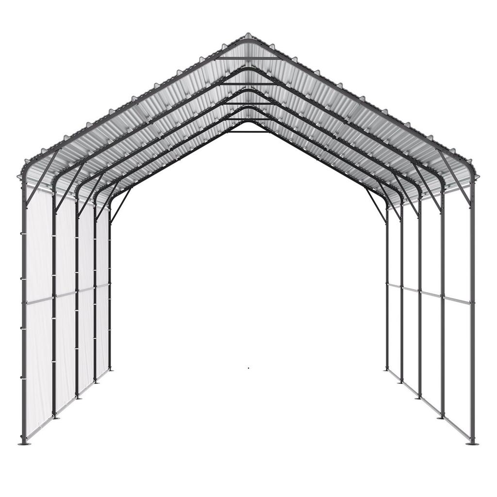 12' x 20' Metal Carport Heavy Duty Outdoor Car Shelter Garage for Boats