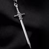 Collier Pendentif Épée Aiguisée Croisée Couleur Argent Créative Personnalité pour Femmes Hommes Chaîne de Collier Punk Hip-hop Accessoires de Bijoux