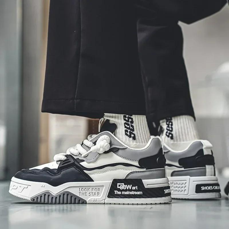 Fashion Fashion Men's Shoes Lace-up Sneakers Men Platform Mesh Casual Shoes Outdoor Comfortable Soft Soled Running Shoes Tênis Masculino