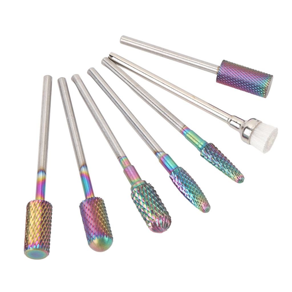 7pcs Drill Bits for Nails Tungsten Carbide Drill Bits Manicure Pedicure Remover Tools for Acrylic Gel Nails