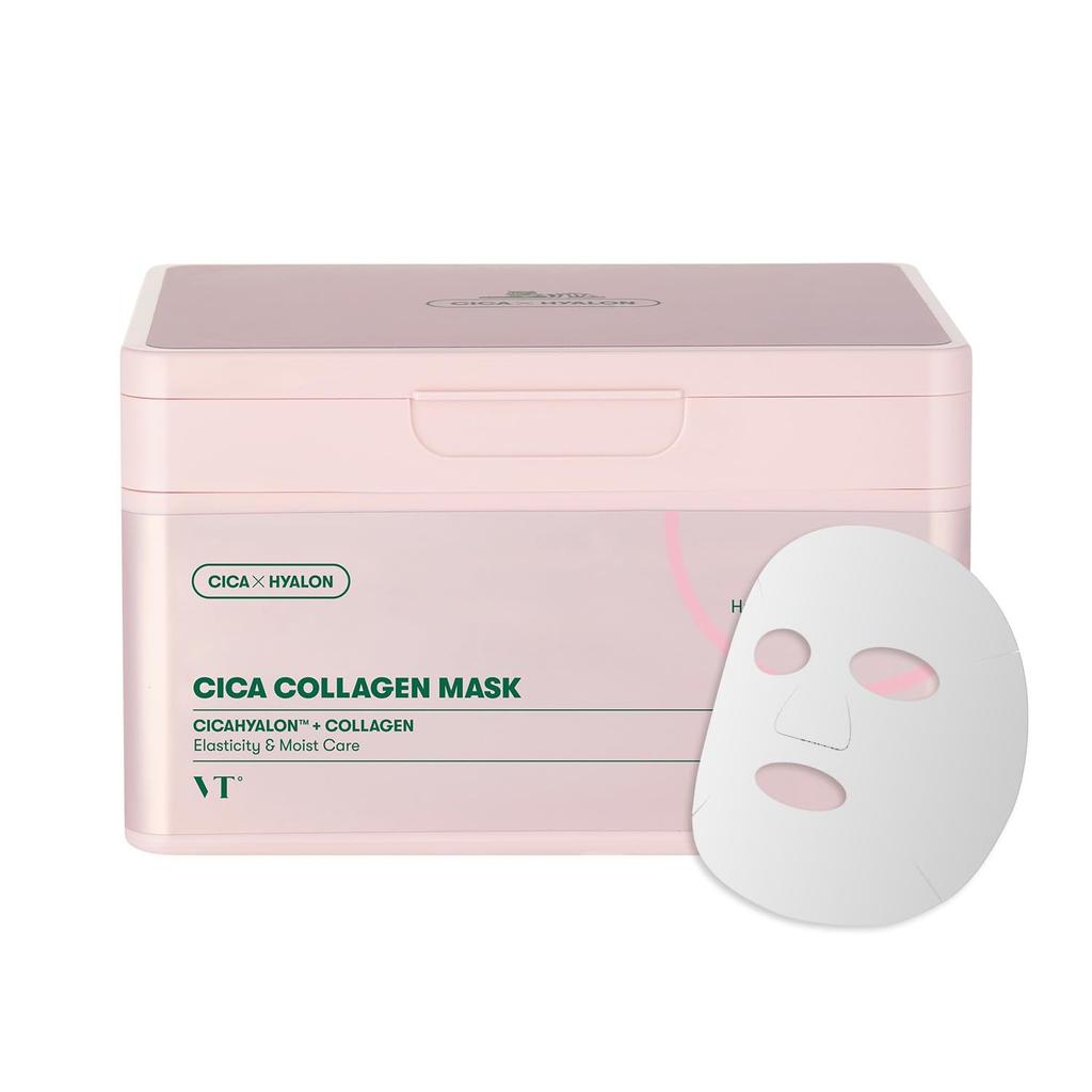 VT COSMETICS Cica Collagen Mask 320g (30ea), Daily Masks, Soothing,  Moisturizing, Korean Cosmetics, Kbeauty, Sample
