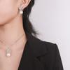 Jewelry Copper Bottom Gold-Plated Inlaid Fritillary Pearl Temperament Set Female 14Mm12Mm