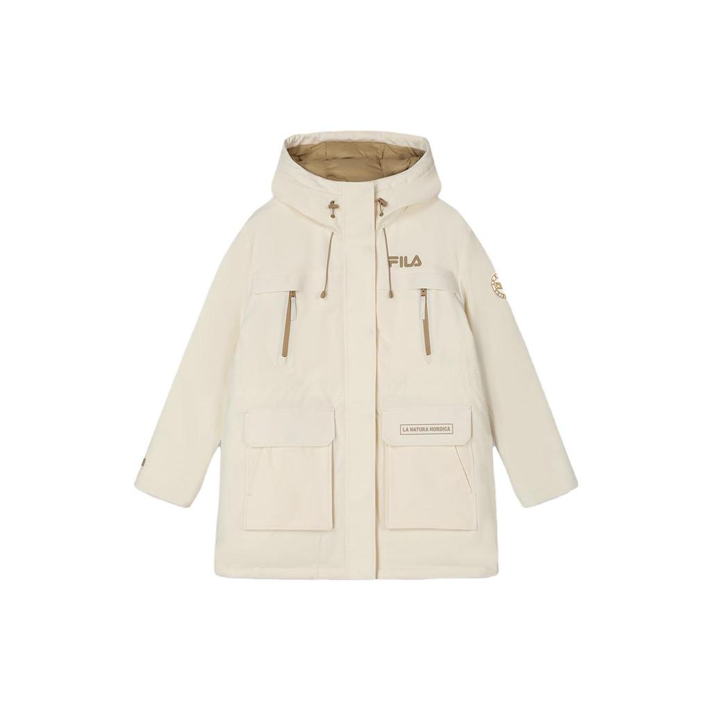 Fila Solid Color Hooded Casual Mid-Length Down Jacket Women Outerwear Light-Green F11W349904F-IV