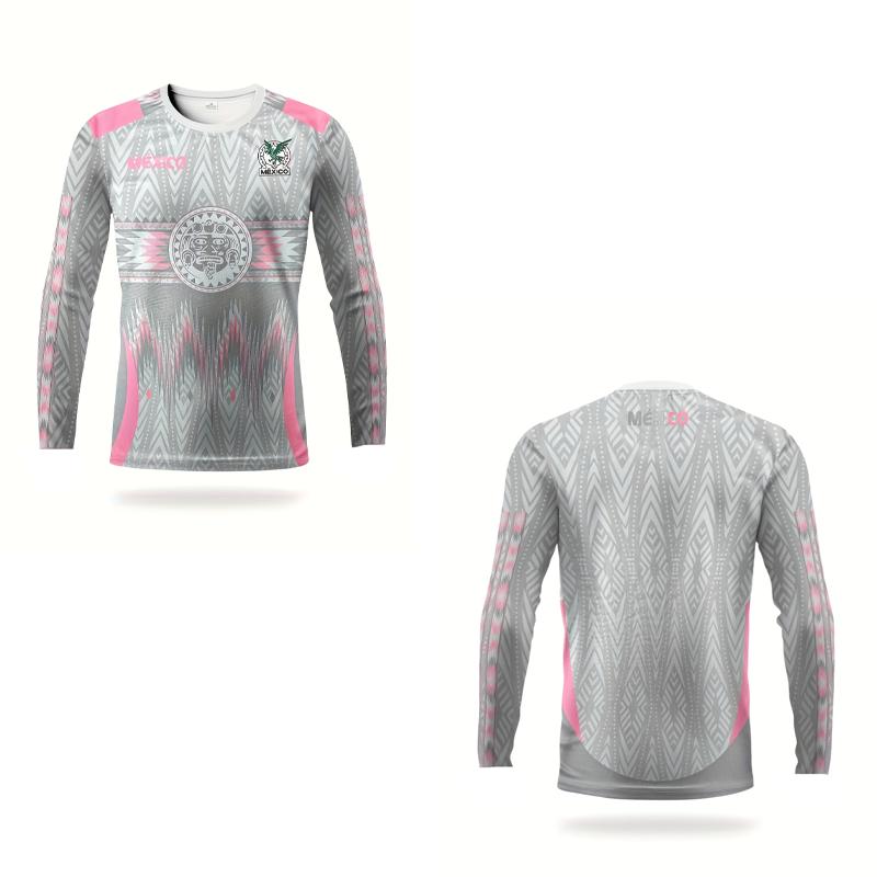 

Mexican Aztec Men s Soccer Long-Sleeve Jersey Crew Neck Comfortable Sports Top for Competition, Training, Fitness, and Outdoors L