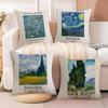 Van GGogh Art Cushion Cover Natural Linen Organic Fabric DoubleSided Printing Sofa Home Decor Breathable Bed Pillow