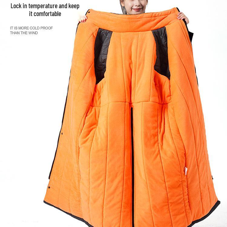 Electric Vehicle Winter Windshield Fleece-Lined Warm Coat for Bicycles & Motorcycles - Cold Weather Windproof Gear
