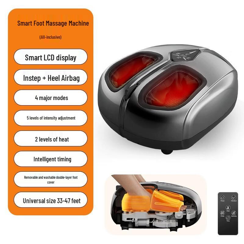 

Semi-Enclosed Foot Massager with Heat and Kneading