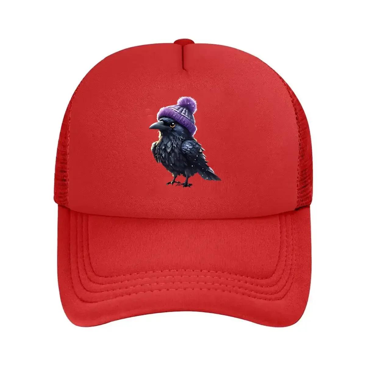 Cool Crow Art  Inspired Stylish Bird Character Design Mesh Baseball Cap One Size