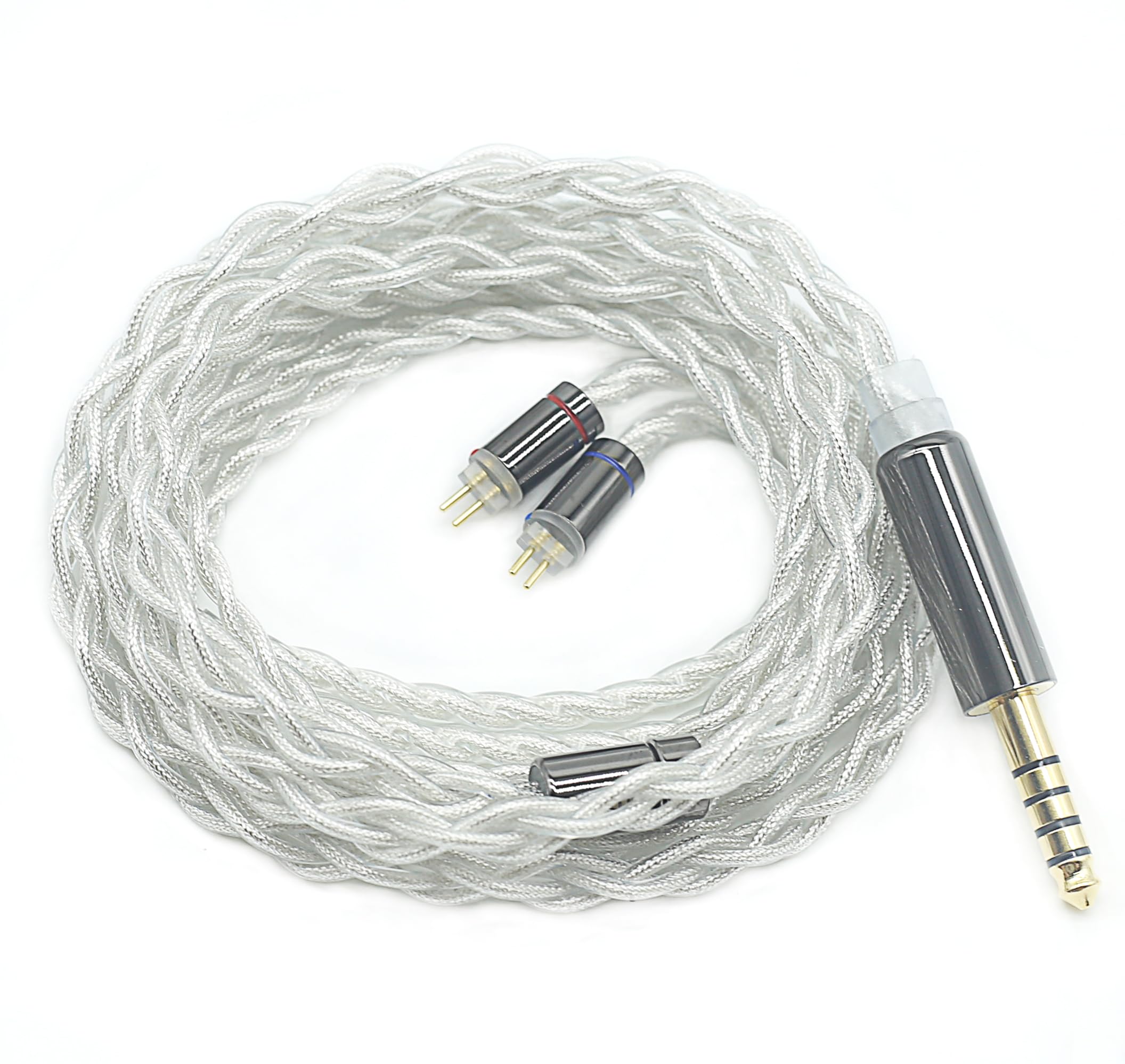

Single Crystal Copper Silver Plated Cable German Imported Machine Braided Replacement Earphone Cable [JSHiFi] 2-pin 4.4mm Re-cable 4.4mm