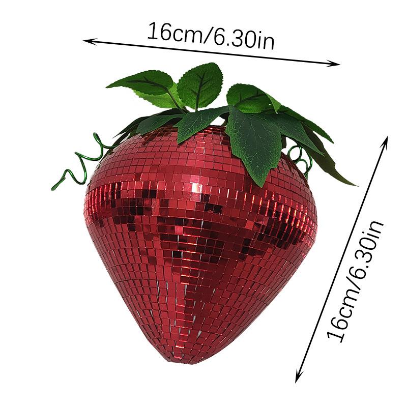

Retro Strawberry Disco Glass Ornament: Indoor Desktop Mirror Craft красный