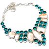 Orange Scolecite, Blue Topaz 925 Sterling Silver Jewelry Necklace 18" SU-9822