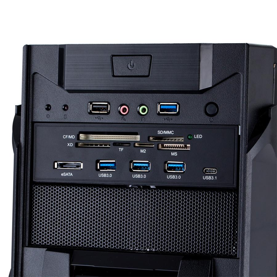 5.25" PC Computer Front Panel with USB 3.0 Hub Card Reader USB 3.1 & eSATA Port