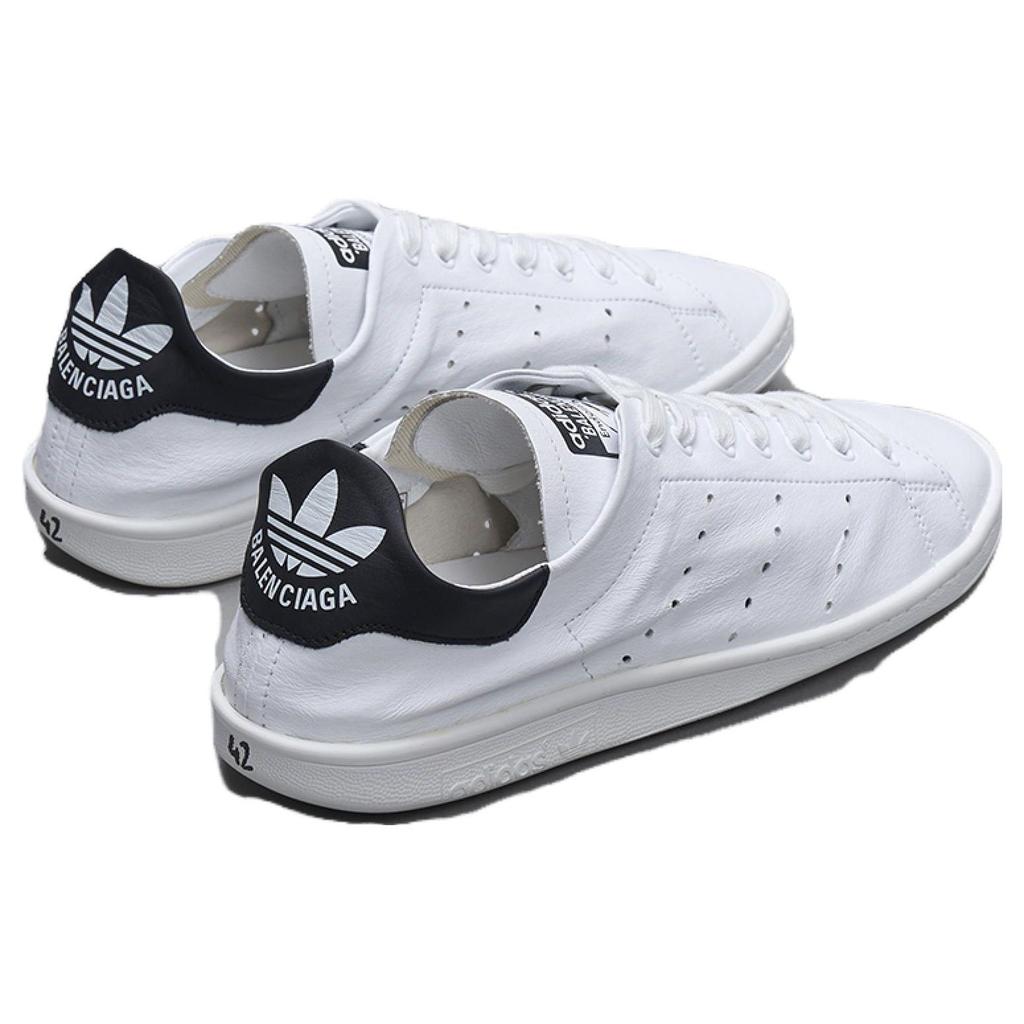 Balenciaga X Adidas Originals Stan Smith Versatile Comfortable Slip Resistant Durable Low Top Sneakers Women Sneakers White Black IF0374