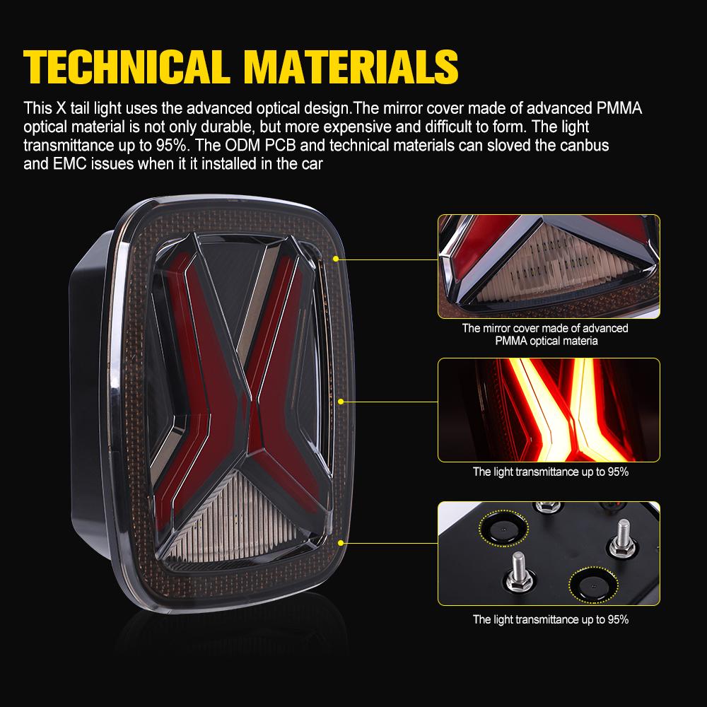 Car Rear LED Tail Lights For Jeep Wrangler CJ TJ YJ 1998-2006 Smoked 12v Drl Modified Brake Tail lamp