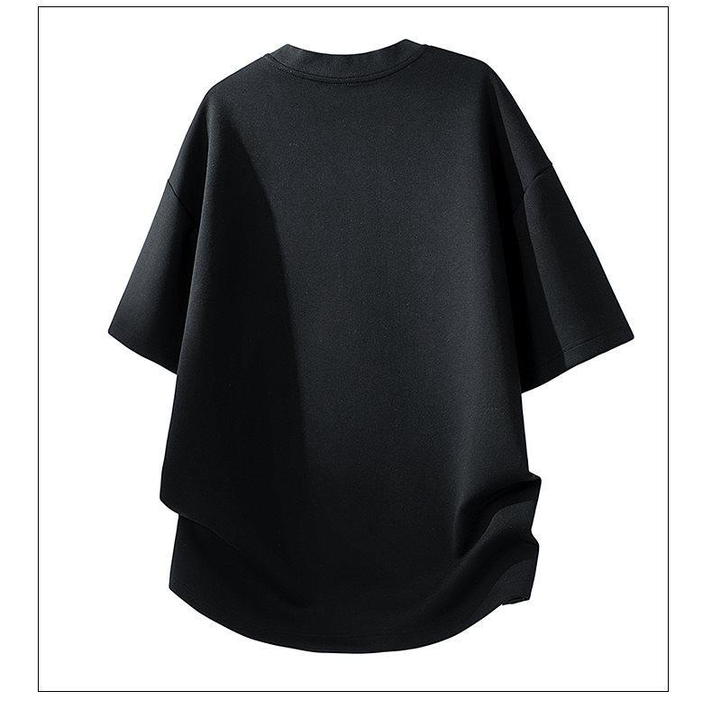 Unisex Loose Fit Round Neck T-Shirt with Sequins and Rivets