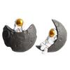 Three Dimensional Wall Decoration Astronaut Moon Resin Craft 3D Space Theme Hanging Ornament Kids Room Decor