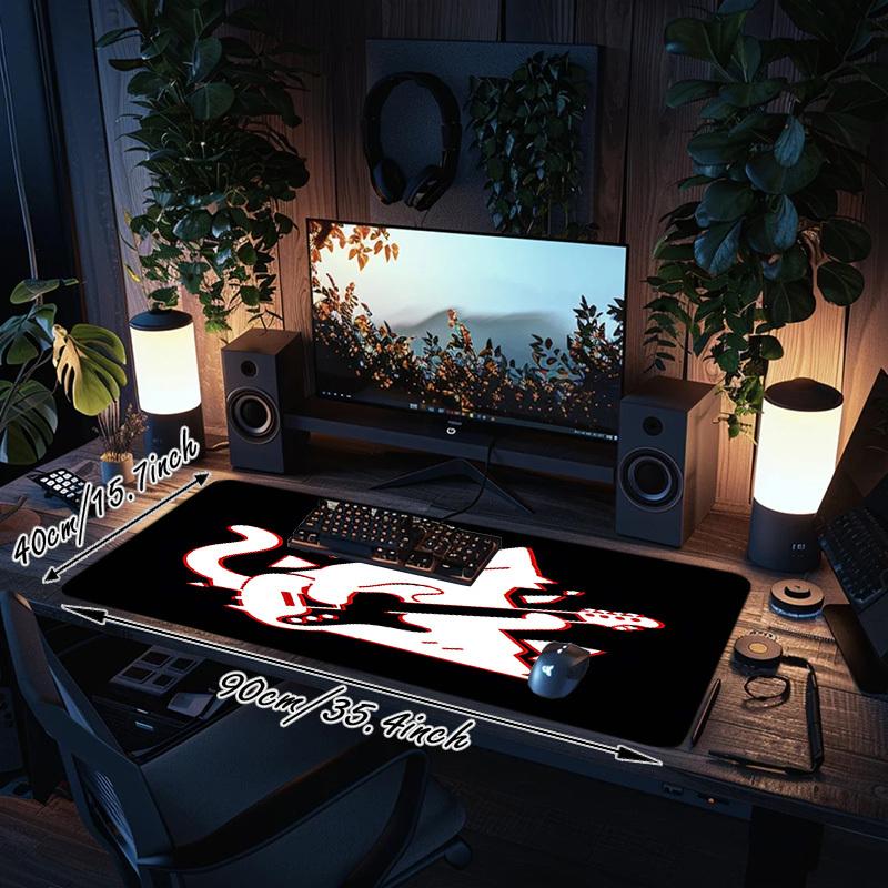 1PC cat guitar Oversized Mouse Pad - Non-Slip Rubber Base Perfect for Office School Esports Home Decor Desk Mat 317A