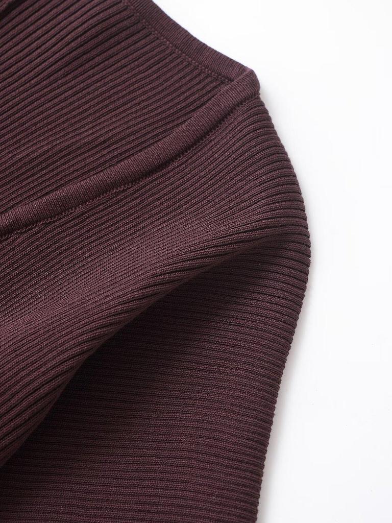 2025 Spring Women's European American Style Ribbed Knit Deep V-Neck Top & Casual Straight-Leg Pants Set