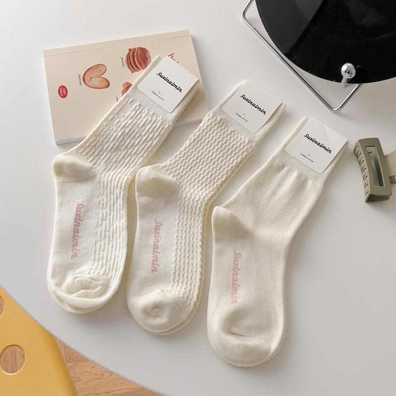 5 Pairs of Female Autumn and Winter Fashion New Cotton Tube Pile Socks