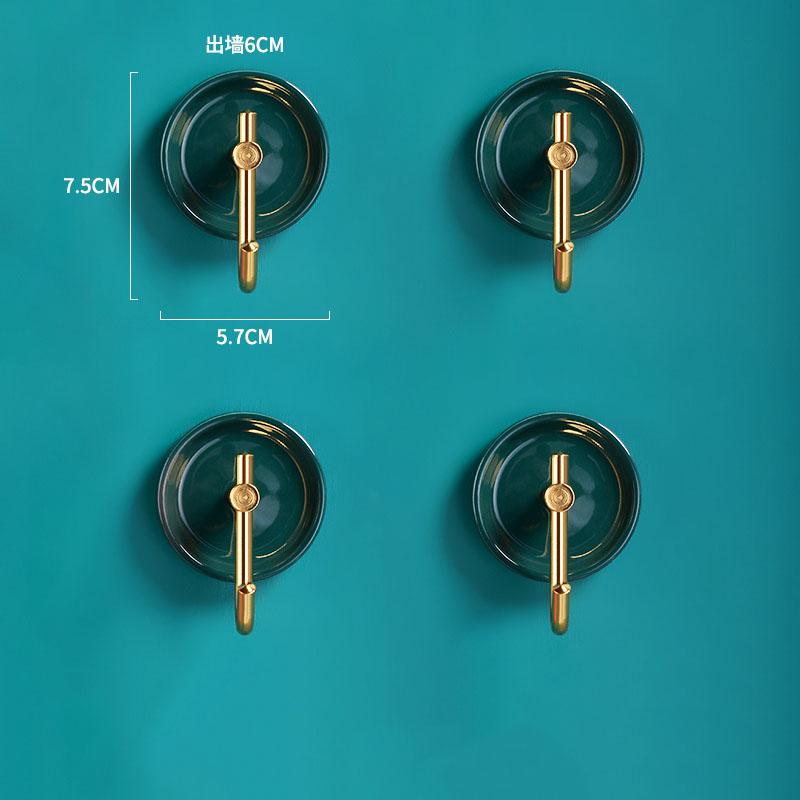 Nail-free Bathroom Hook Ceramic Color Towel Hook 4-piece Bedroom Living Room Coat Hook Single Hook Red/Black/White/Green