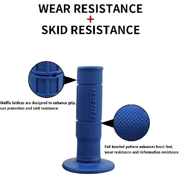 Motorcycle Hand Grips, 7/8" 22mm 24mm Dirt Bike Grips, Universal Motorcycle BLUE