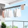 Retractable Drying Rack Suction Cup No Punching Aluminum Alloy Wall Mounted Portable Folding Laundry Hangers for Travel Home