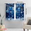 2pcs 2D flat printing Merry Christmas Popular Drapes blue snowflakes Polyester Without Electricity Festive Curtains for Room
