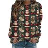 Christmas Snowman Pattern 3D Print Women Round-neck Sweatshirt Fashion Autumn Santa Claus Long Sleeve Cute Ladies Tee Pullover
