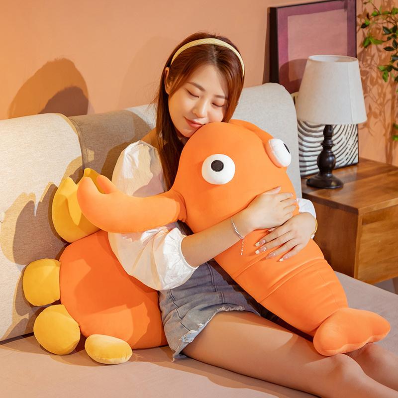 Non-Toxic Cartoon Big Eyes Crab & Lobster Plush Toys Underwater Animal Cute Plushie Chair Sofa Cushion Decor Toy Throw Pillow Gifts