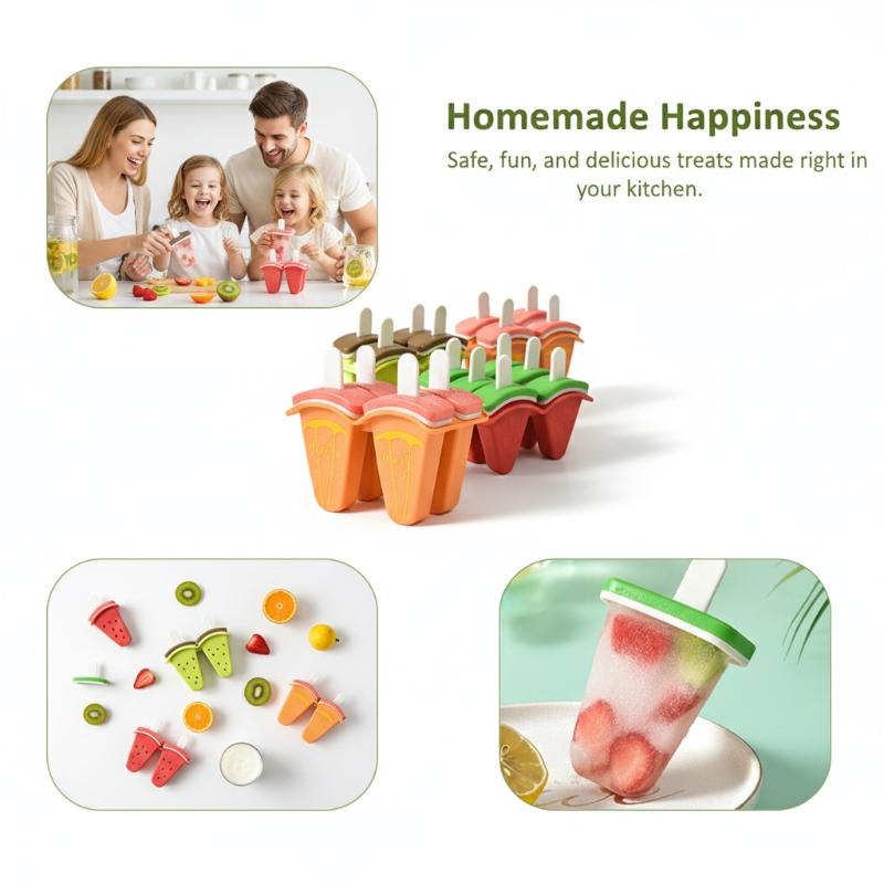 Nuovo Stampo per Gelato con Coperchio a Forma di Anguria Stampo DIY per Ghiaccioli Fatti in Casa Strumenti per Preparare Gelato con Succo e Latte in Cucina