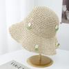 Women's Straw Bucket Hat Floral Adjustable Sun Protection Sun Hat, Breathable Foldable Beach Hat for Summer Outdoor