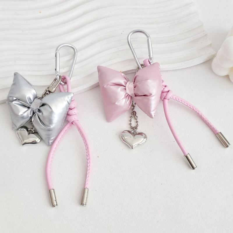 Stylish Heart Bowknot Keychain Pendant Suitable for Women's Handbags Phone Case Purses Adding Style to Your Accessories