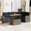 VidaXL Garden Lounge Set 6 Pcs with Grey Cushions Wicker, Outdoor Sofa Set, Corner Sofa Set 3327043
