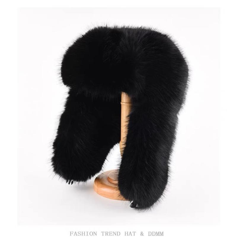 Plush Lei Feng Hat for Women In Winter Thickened Warm Ear Protection Hat Northeast Snow Town Imitation Mink Long Haired Locomotive Hat for Men