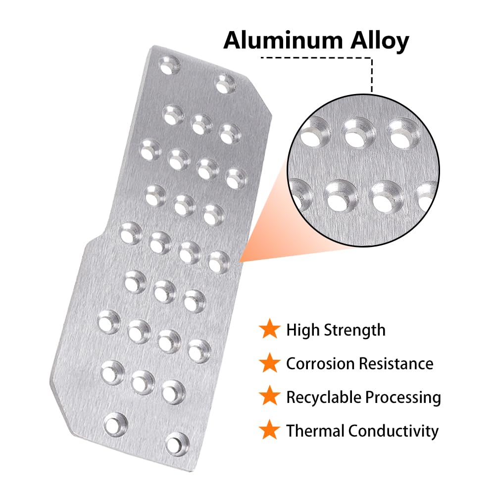 MUTEKI Pedal Brake Accelerator Pedal Car Pedal Aluminum Alloy Pedal 3 Universal Fit Covers, Pedal, Covers, Anti-Slip Non-Slip Pads, Pieces,