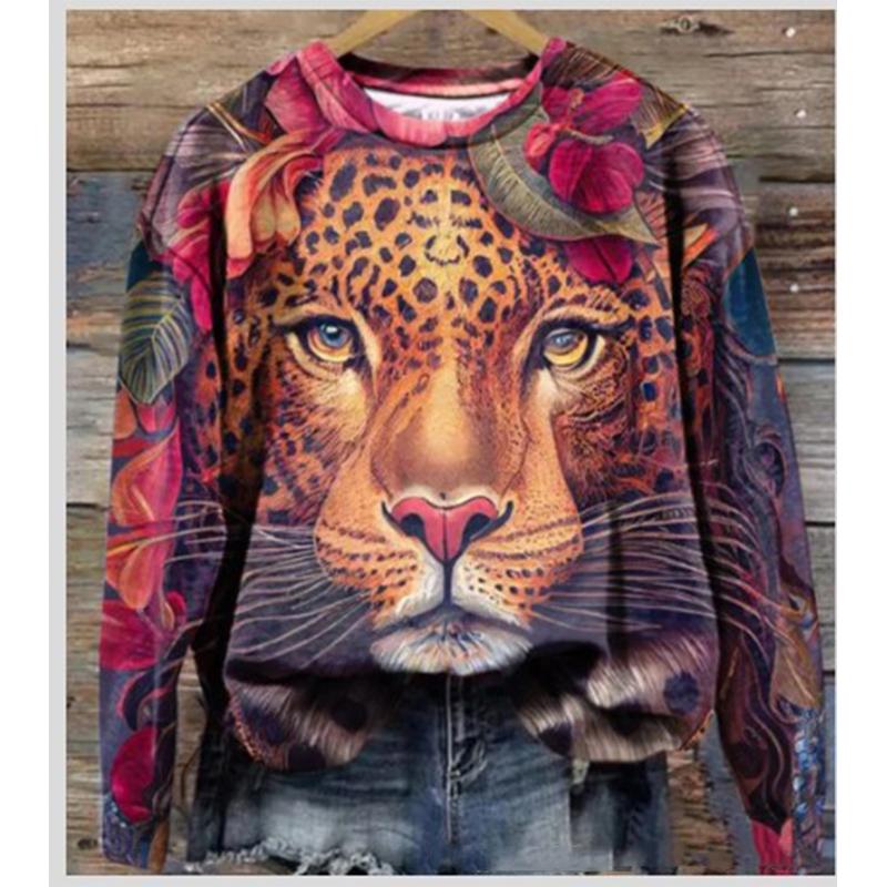 Animal Leopard Tiger Zebra Sweatshirts 3D Print Fashion Hoodies Women Streetwear Long Sleeve Pullovers Y2k Hoodie Woman Clothing