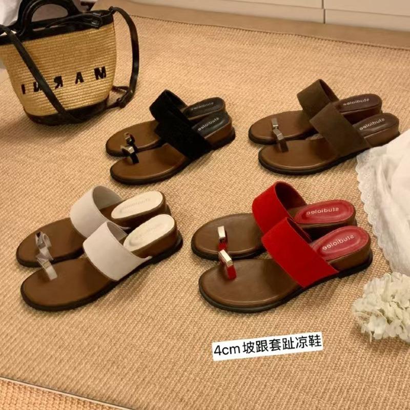 One Character with Outer Wear Cover Toe Herringbone Flat Bottom Toe Cool Slippers Female Summer
