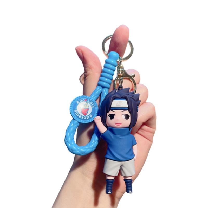 Naruto Anime Sasuke Keyring Pendant Doll Pvc Figure Toy Bag Keychain Decor Gift