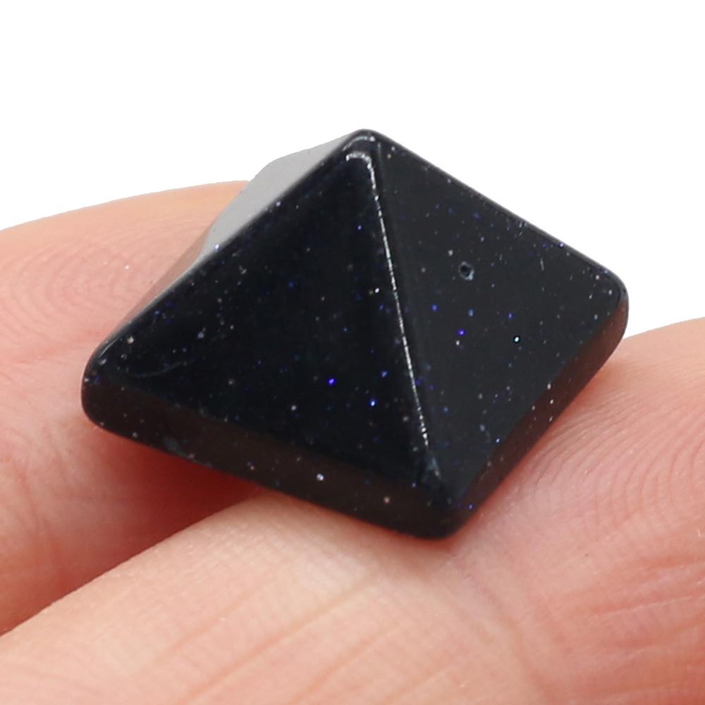 10Pcs Mini Healing Crystal Pyramid Decorative Ornament,Natural Stone with Four Sides Tapered,Reiki Crystal Point Home Decor Jewelry 14x14mm