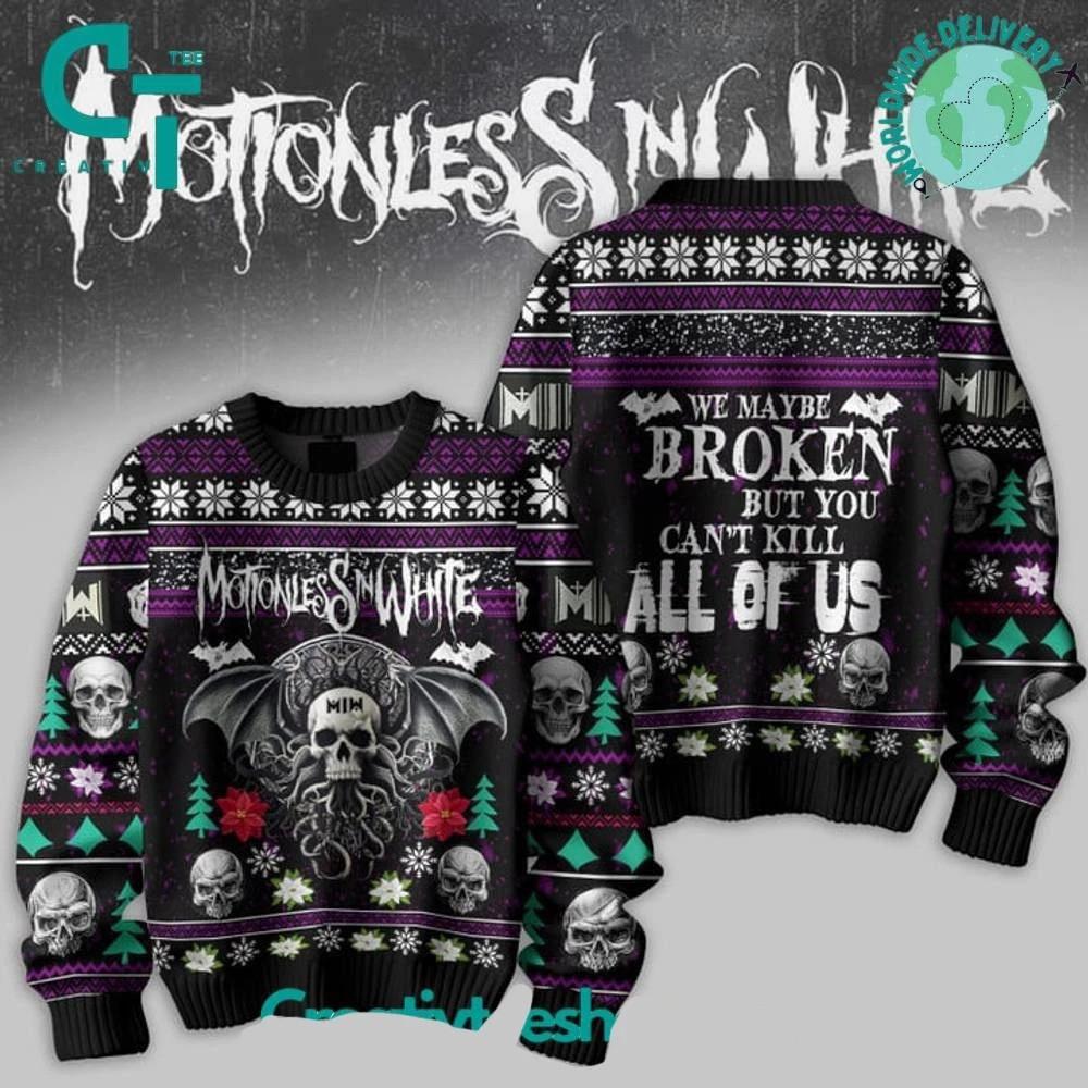 Motionless In White We Maybe Broken But You Can’t Kill All Of Us Ugly Sweater Unisex T-Shirt XL