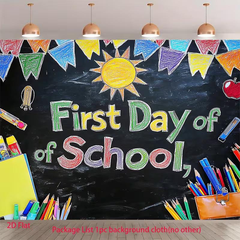 

2D First Day of School Party Backdrop for Preschool & Kindergarten Events 47.2x31.5inch/120*80cm