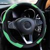 Comfortable Wear-Resistant Carbon Fiber Leather Steering Wheel Cover for 14.5-15 Inch Universal Female Cars.